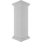 Ekena Millwork 12"W x 40"H Plain Newel Post with Panel, Flat Capital & Base Trim (Installation kit included) NWL12X40PLF0B0 - alternate 3